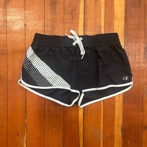 OP Women's Black and White Athletic/Swim Shorts (M)